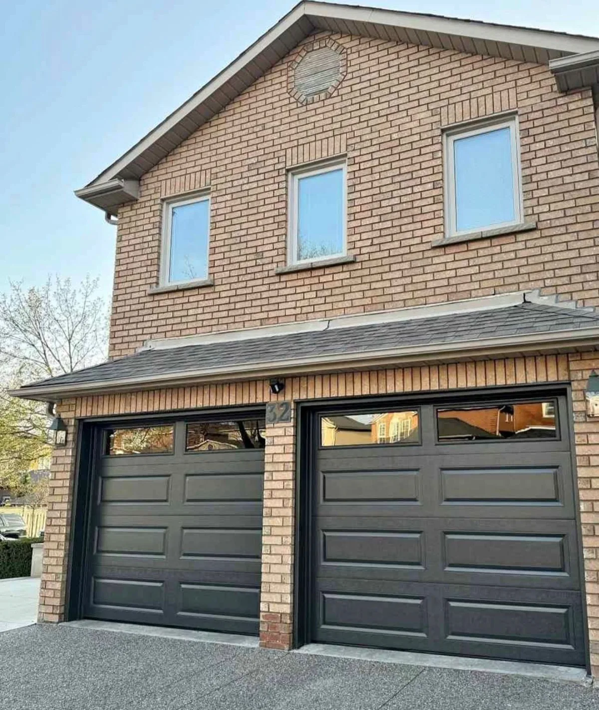 Double raised panel garage doors