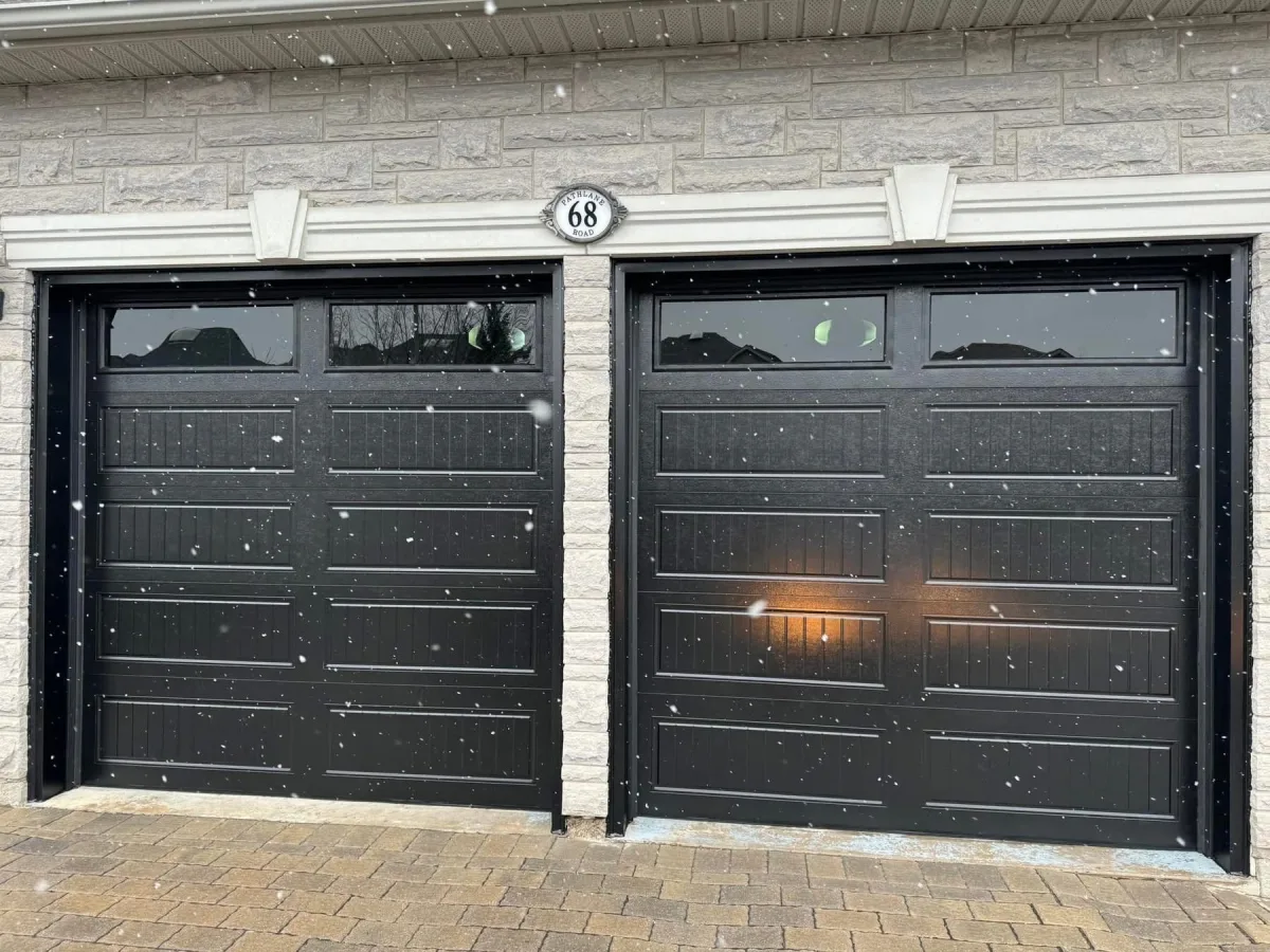 Black carriage double garage doors