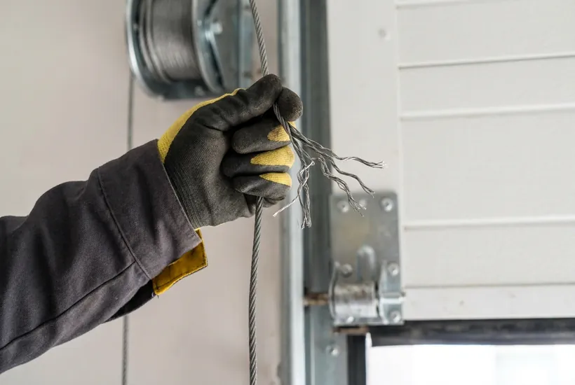 Snapped garage door lift cable replacement