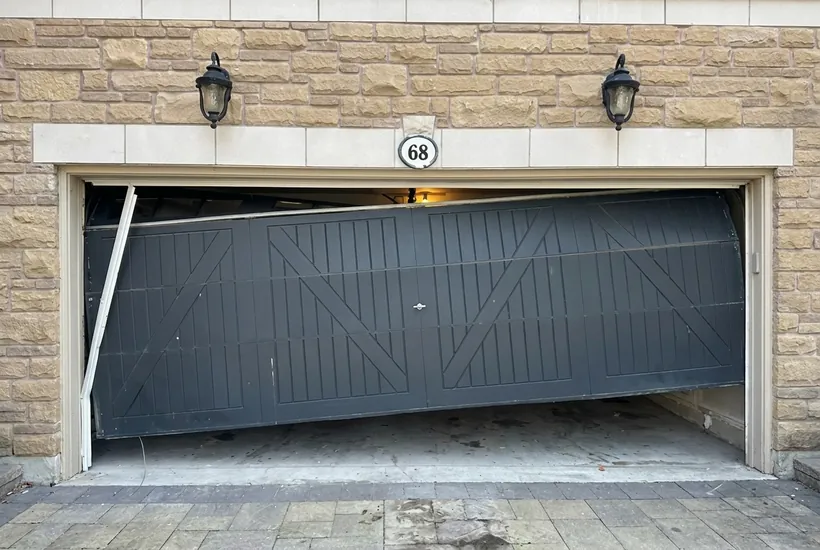 Garage door off the track realignment